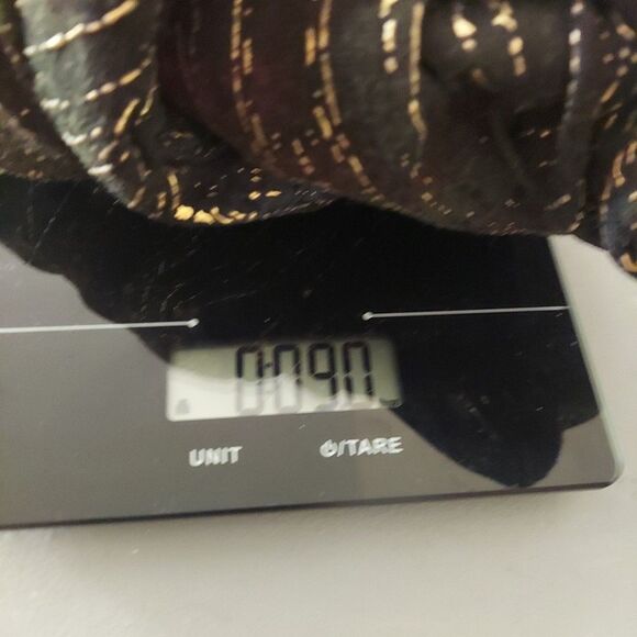 Women's Y2K Gold Textured Knit Open Front Cardigan Green Red Tie Dye Sz Medium - Picture 9 of 10